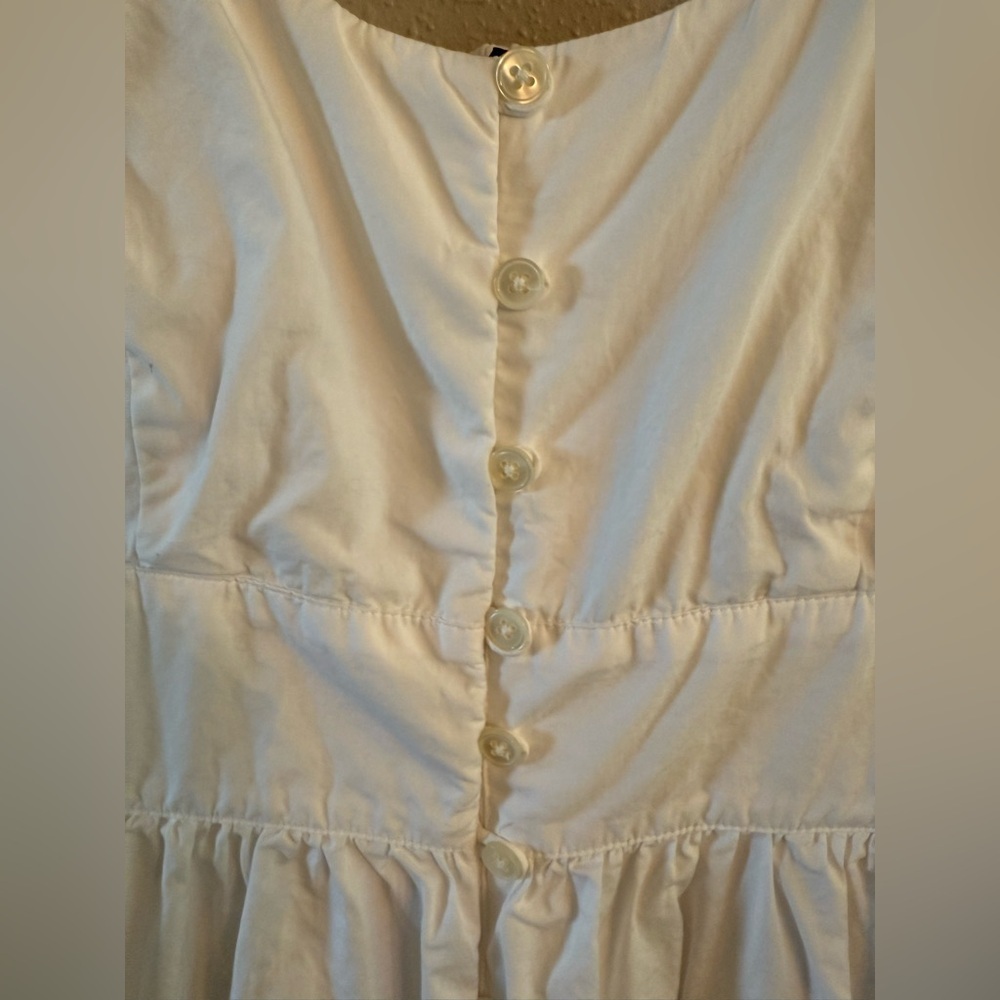 J. Crew Cotton Poplin Button Down Sleeveless White Midi Dress Size 2 Wedding - Picture 5 of 8